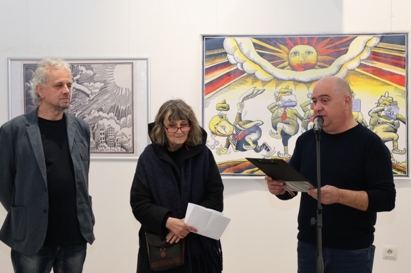 Откриха изложба на интересен карикатурист