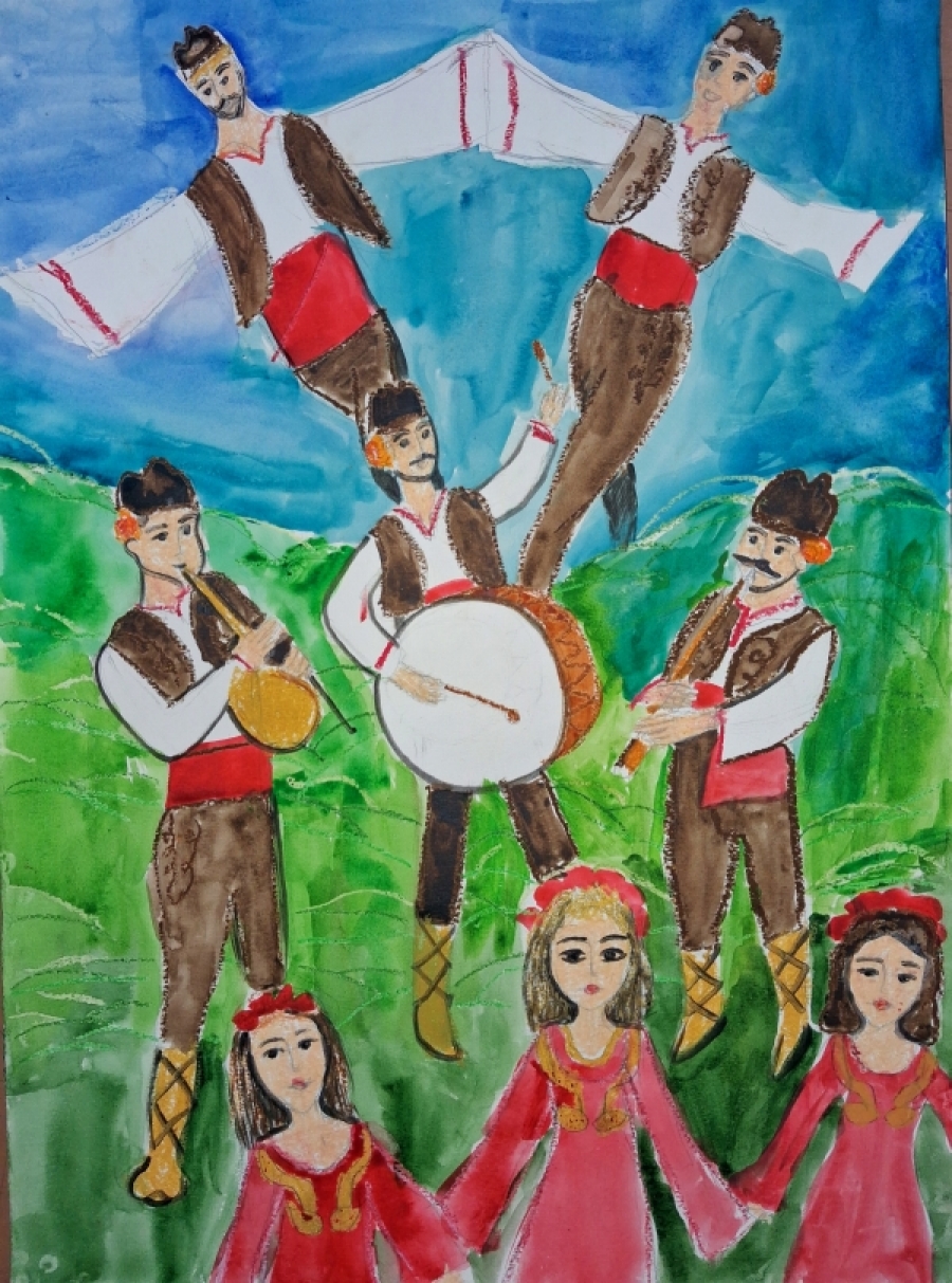 Деца от 16 държави рисуваха за конкурса „Тъпан бие, хоро се вие“