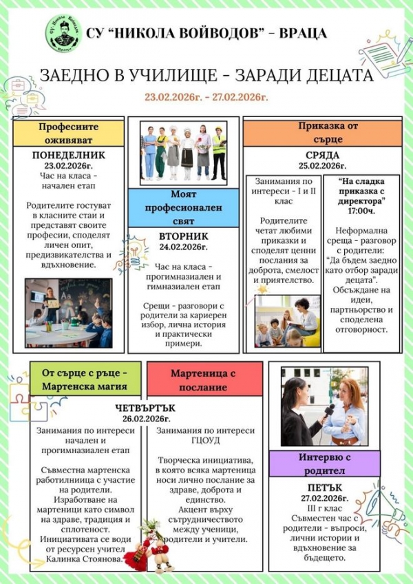 Врачанско училище се включва в регионална инициатива