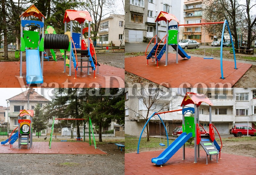 Завърши обновяването на четири детски площадки в Мездра