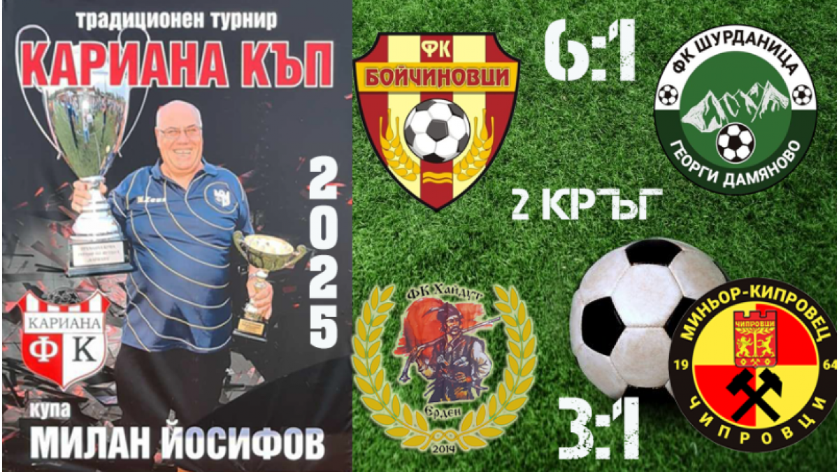 Бойчиновци оглави класирането след втория кръг на Кариана къп